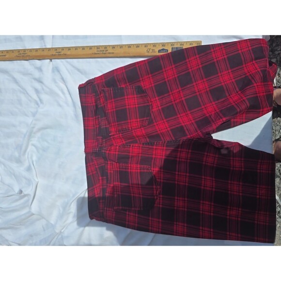 Hot Topic HT Denim Red Plaid Hi-Rise Super Skinny Jeans Size 15 NWT Punk Rock - Picture 6 of 9